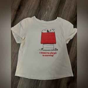 RE/DONE Snoopy allergic to mornings tee size large